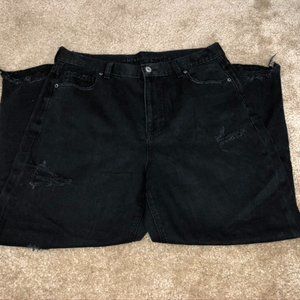 American eagle AE distressed black mom jeans